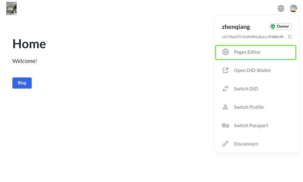 page kit dashboard link