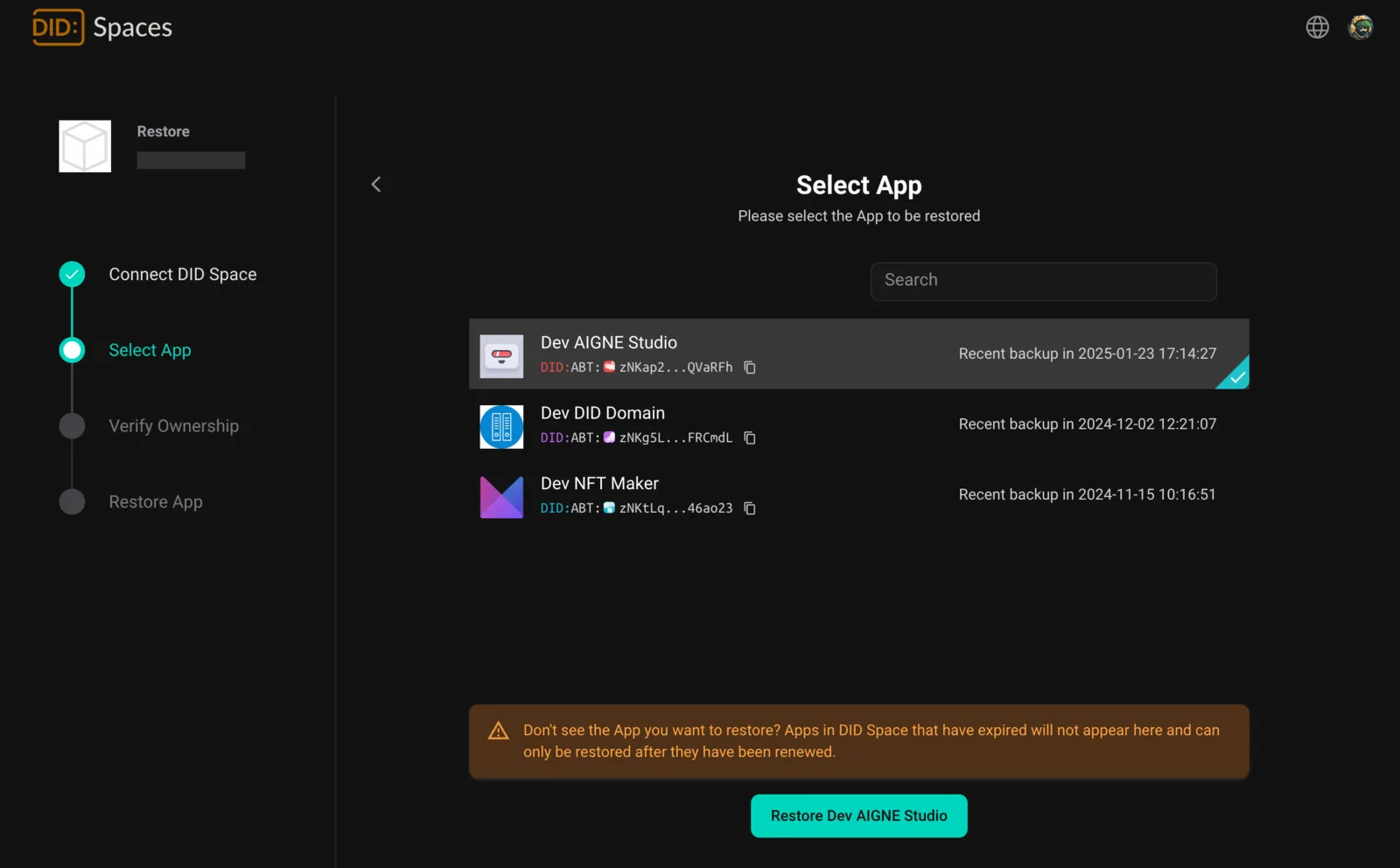 Screenshot: feat(core): support for dark color themes