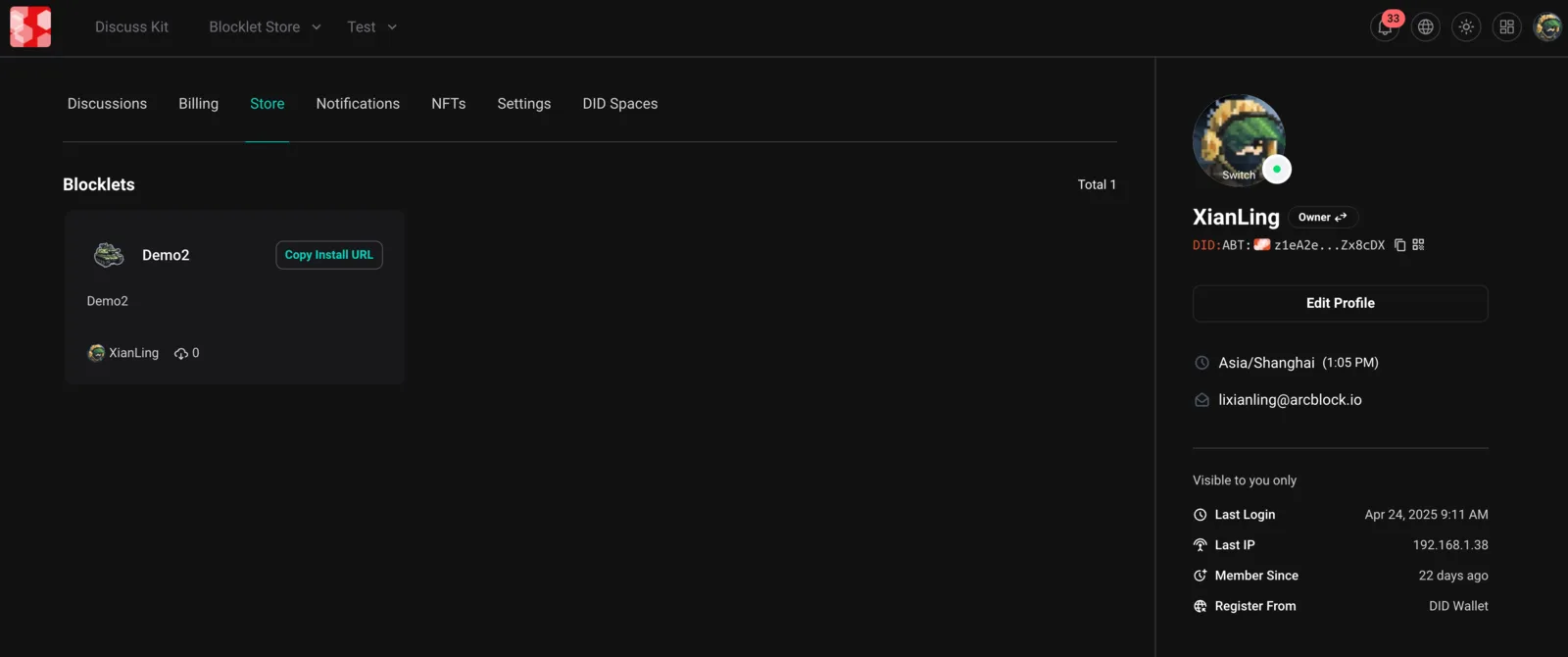 Screenshot: feat(core): support for dark color themes
