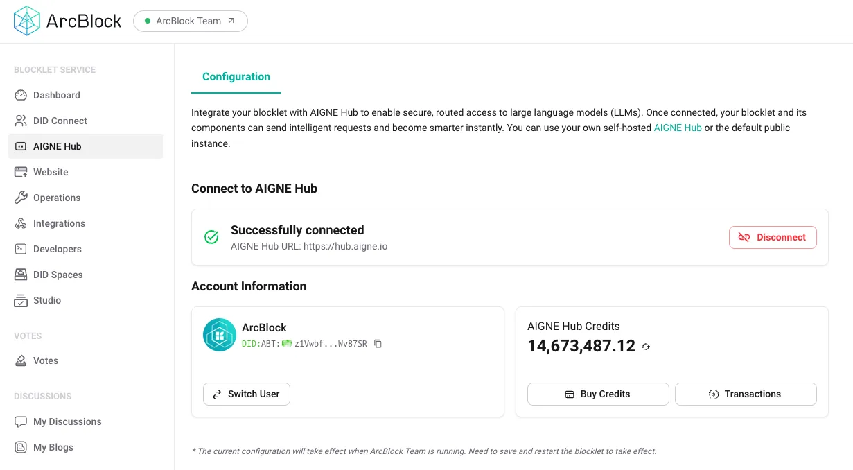 AIGNE Hub Interface