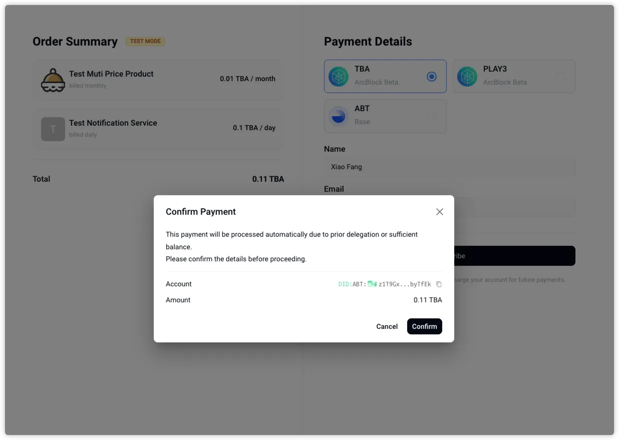 Screenshot: feat(ux): improve user purchase experience
