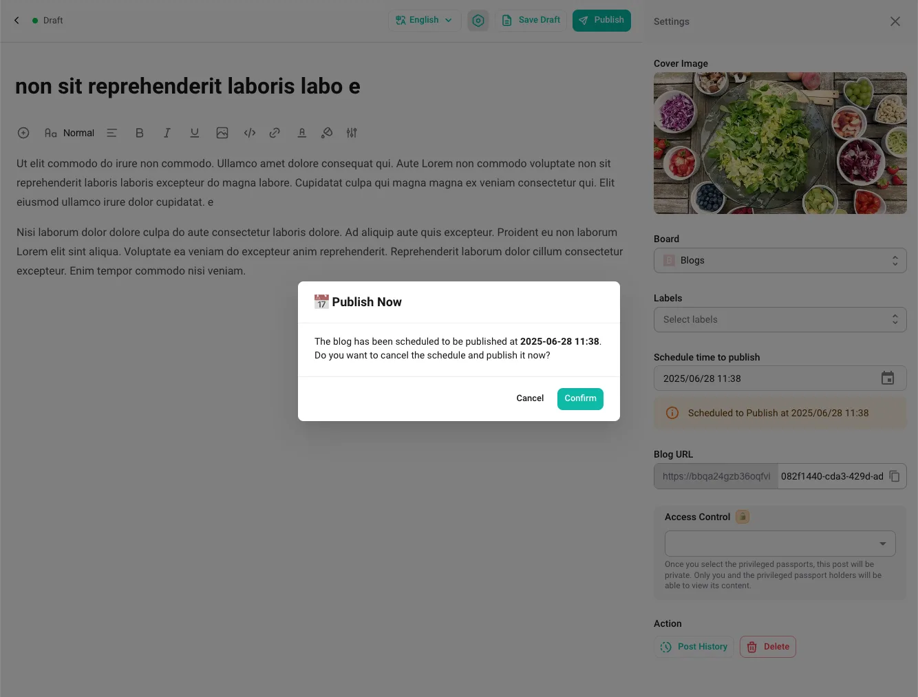 Screenshot: feat(blog): add support for scheduled publishing